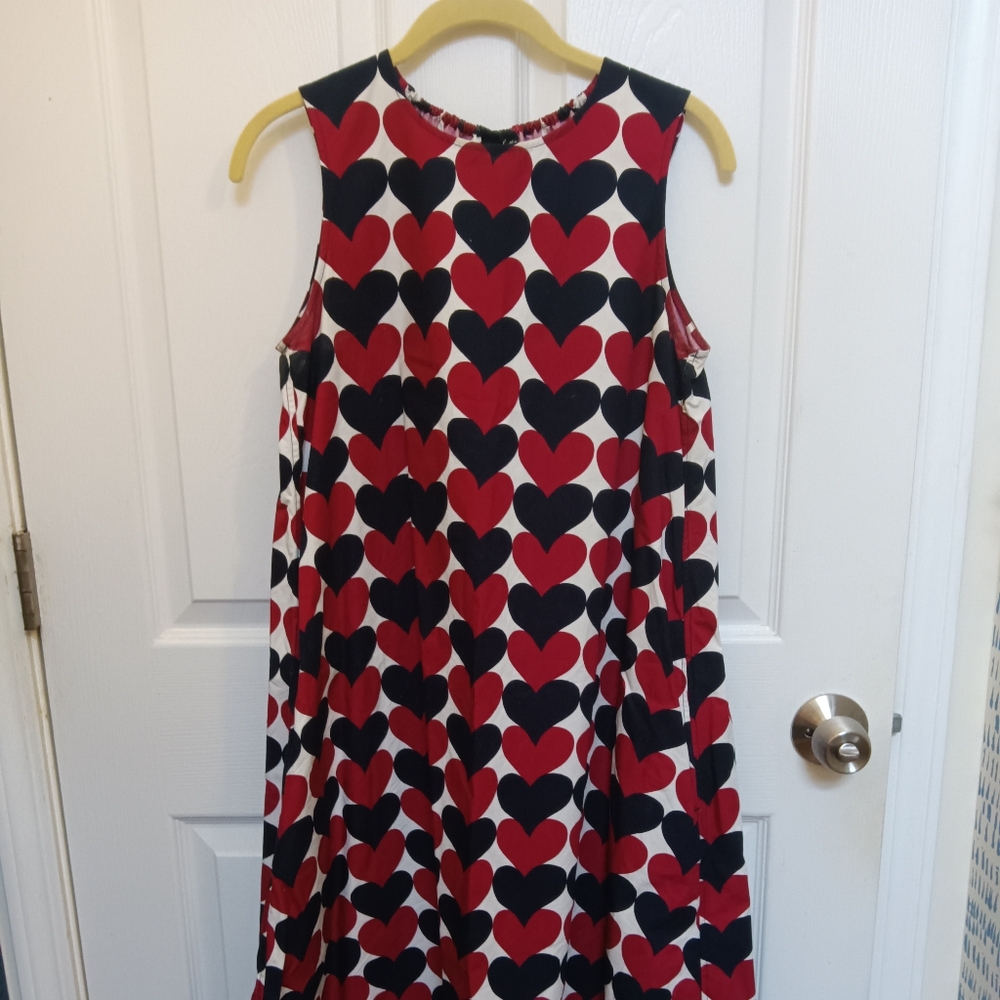 Marimekko Uniqlo Dress with Red and Black Hearts